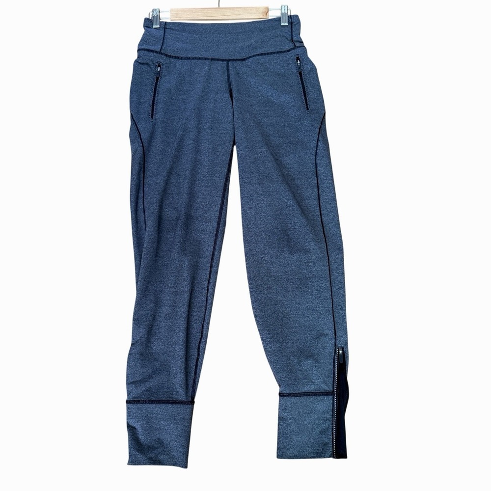 Lululemon Womens Heathered Gray Tapered Joggers Ankle Zip Size 6 Gorpcore Gym